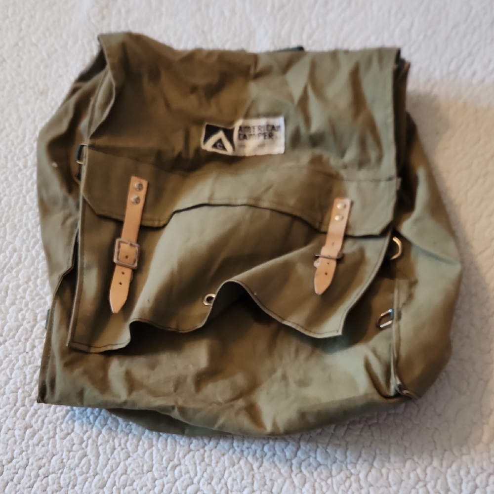 Vintage 80's Military American Camper Backback Gorpcore Distressed Grunge Retro
